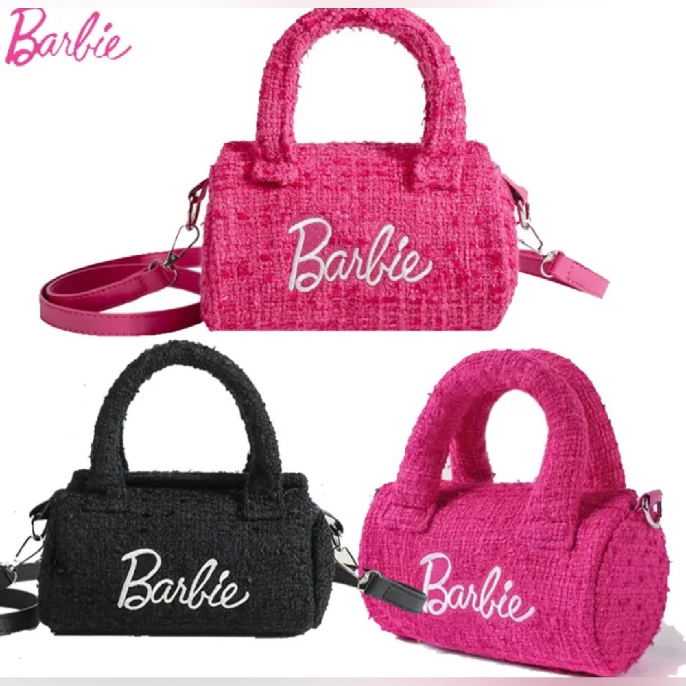 BARBIE PURSE! Tweed material COACH LIKE! BLACK